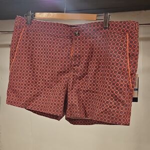 Original Penguin Coral and Navy Patterned Shorts